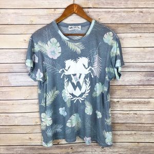 Wildfox Tropical Print Horse Crest Burnout Top XS